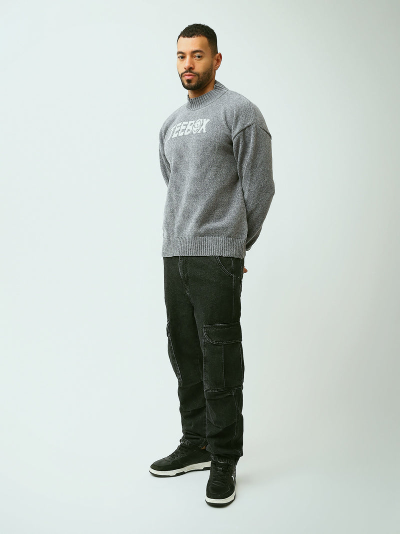 Pull Homme à Col Montant en Maille avec Inscription – Style Casual - PUL26WPPH27893TM1
