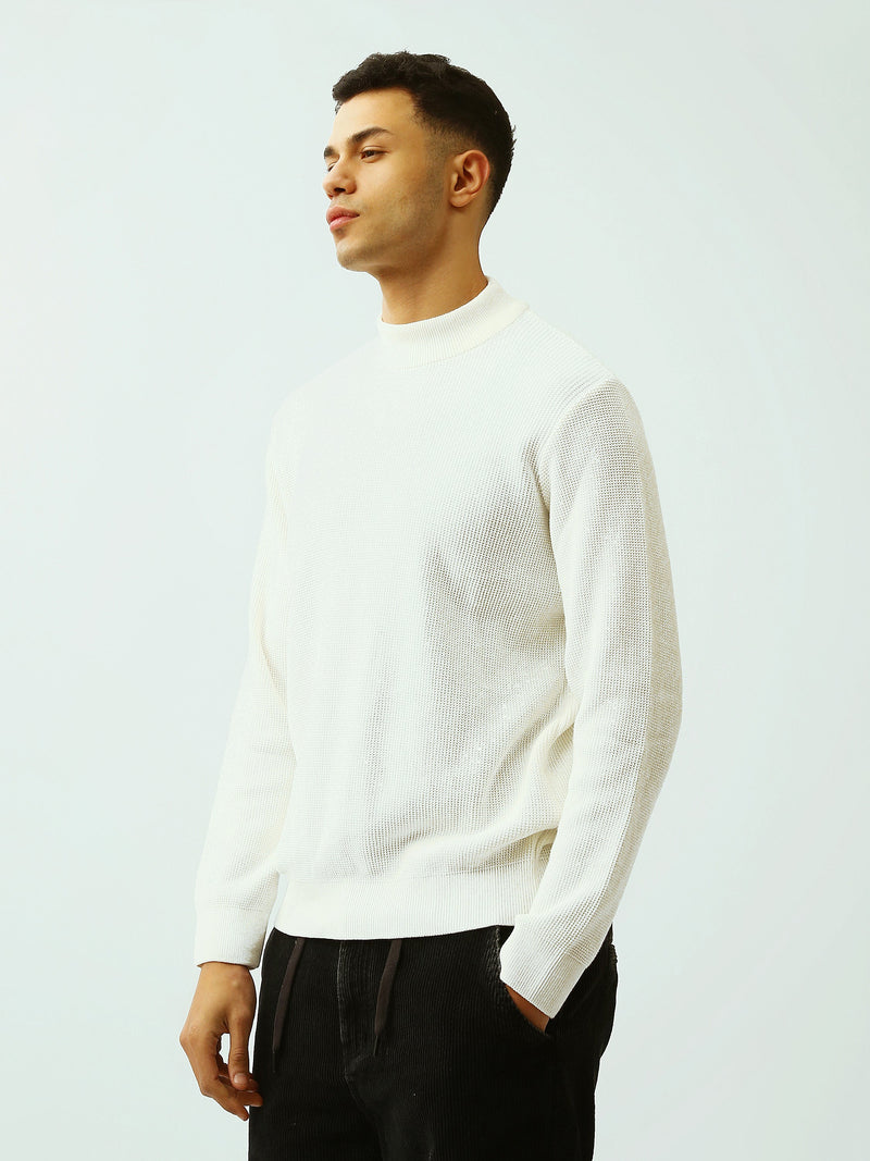 Pull Homme en Maille Texturée à Col Montant – Style Casual Chic - PUL26WPPH27935TM1