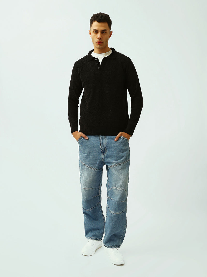 Pull Polo Homme en Maille à Manches Longues – Style Casual Chic - PUL26WPPS27878TM1