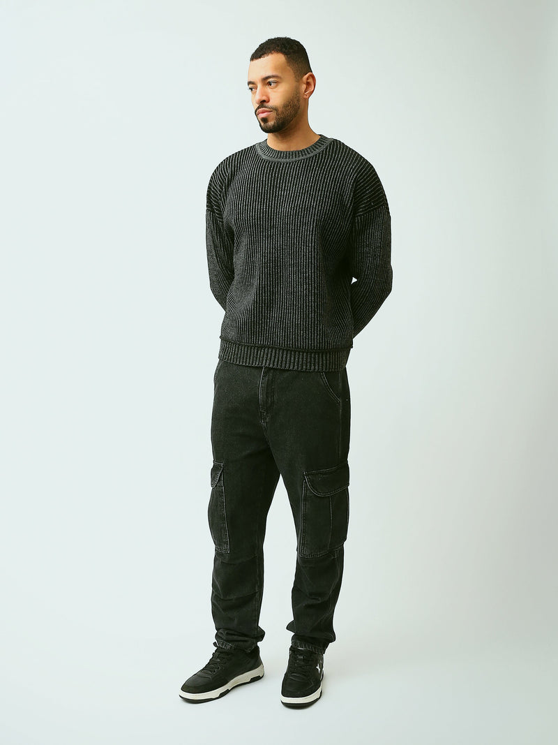 Pull Homme en Maille Côtelée à Col Rond – Style Moderne - PUL26WPWR27902TM1