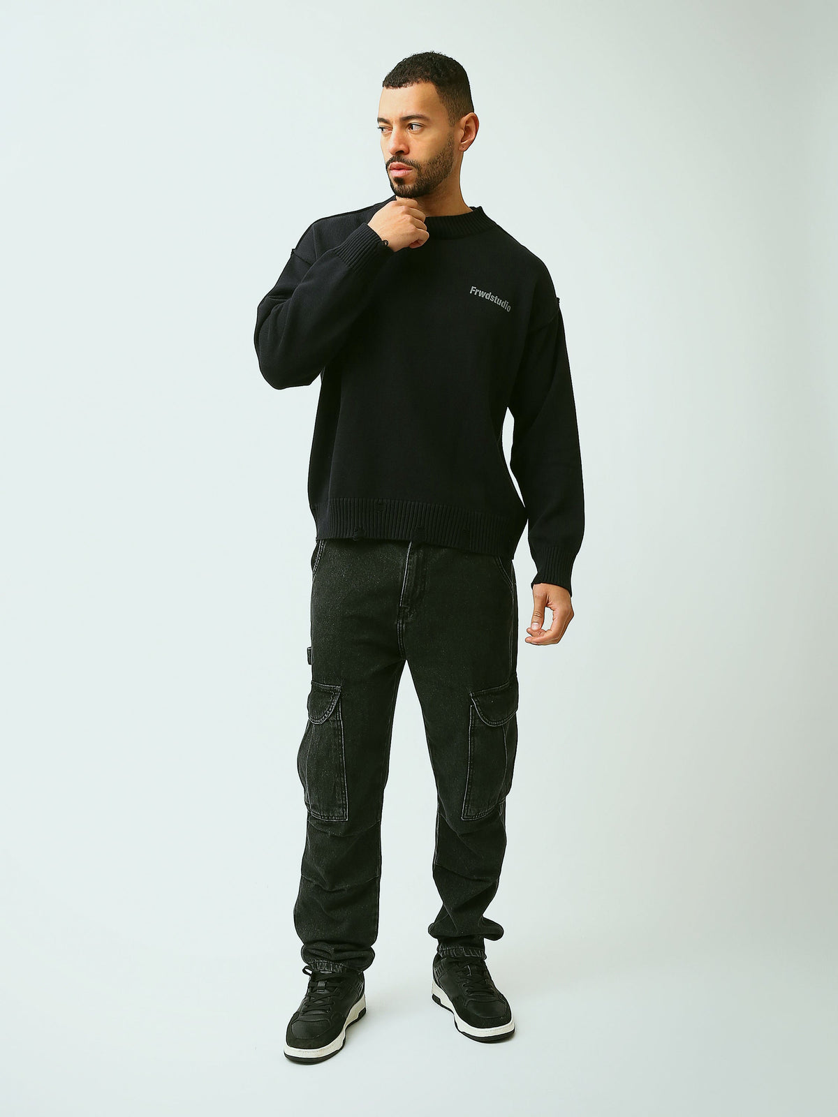Pull Homme Oversize en Maille à Col Montant – Style Streetwear - PUL26WPXH27886TM1