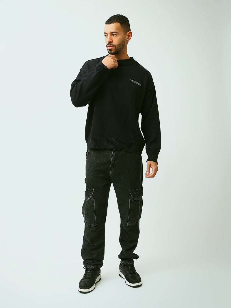 Pull Homme Oversize en Maille à Col Montant – Style Streetwear - PUL26WPXH27886TM1