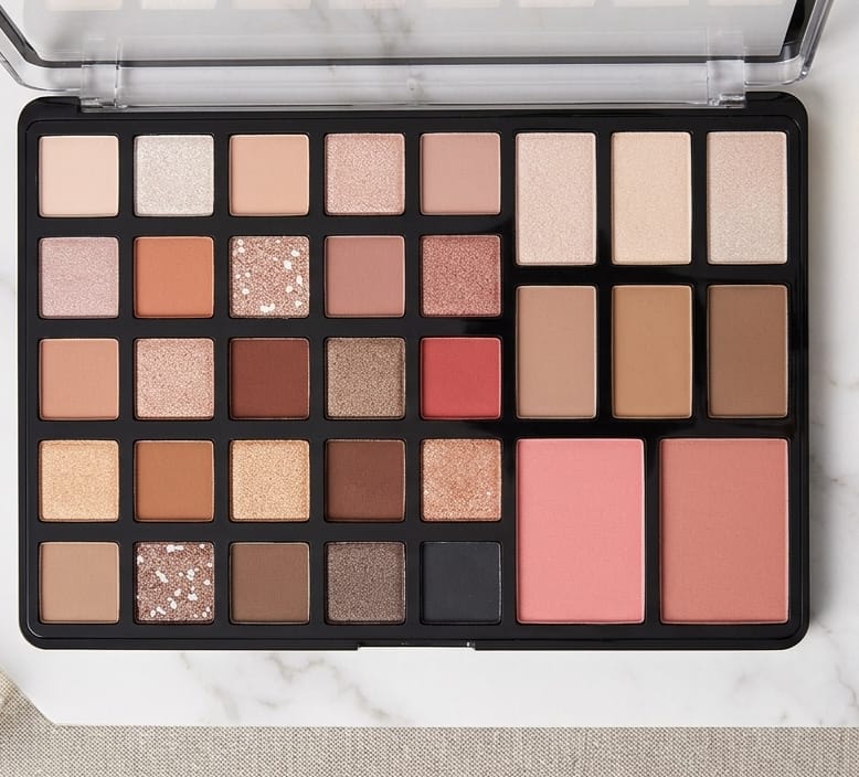 Palette maquillage yeux et teint 33 couleurs pigmentées