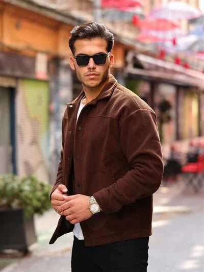 Chemise polaire homme confort fit en coton tricoté - Justyol