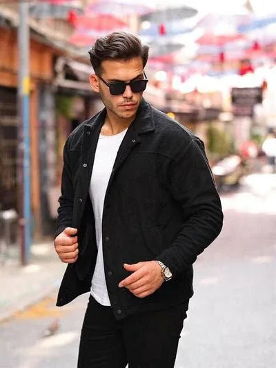 Chemise polaire homme confort fit en coton tricoté - Justyol