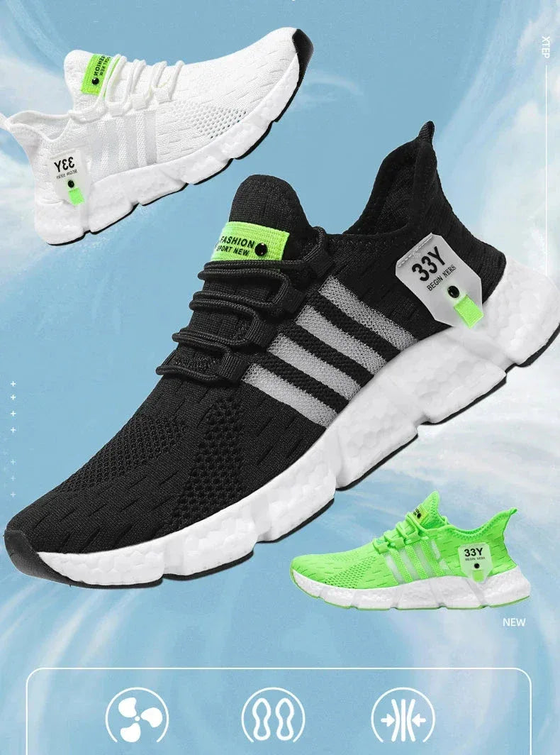 Chaussure Homme Sportive avec Semelle Blanche Élevée – Légère et Confortable pour l'Usage Quotidien - Justyol