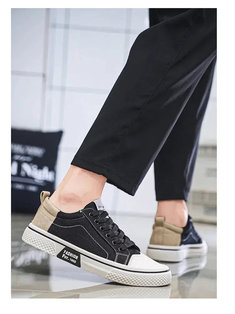 Chaussures Homme en Toile – Sneakers Skateboard Extérieures, Baskets Antidérapantes et Respirantes, Idéales pour la Marche et les Activités Casual - Justyol