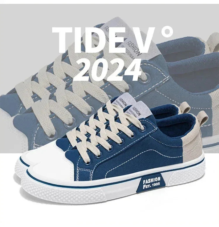 Chaussures Homme en Toile – Sneakers Skateboard Extérieures, Baskets Antidérapantes et Respirantes, Idéales pour la Marche et les Activités Casual - Justyol