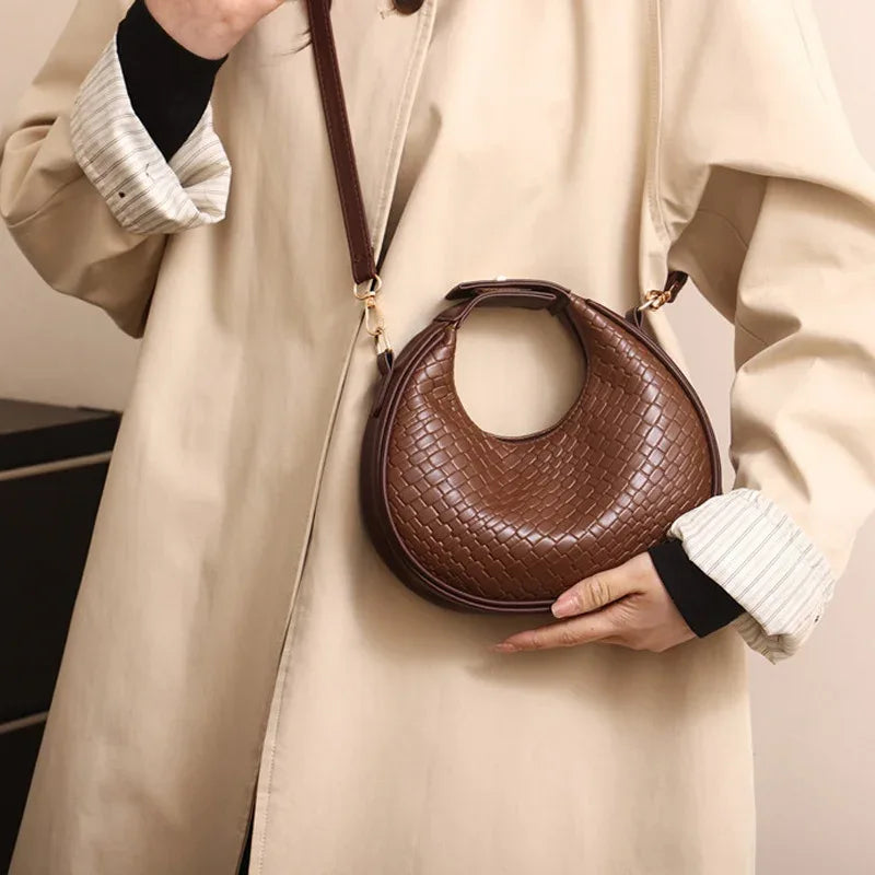 Sac à Main Femme – Sac à Bandoulière PU Cuir à Motif Lattice, Sac Small Crossbody Élégant et Tendance