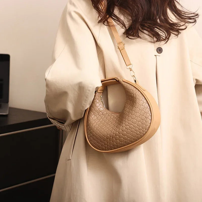 Sac à Main Femme – Sac à Bandoulière PU Cuir à Motif Lattice, Sac Small Crossbody Élégant et Tendance