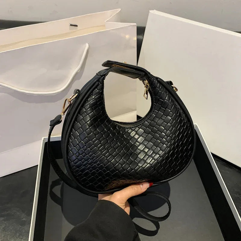 Sac à Main Femme – Sac à Bandoulière PU Cuir à Motif Lattice, Sac Small Crossbody Élégant et Tendance