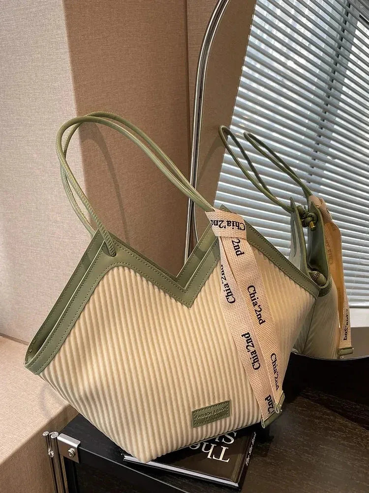 Sac à Main Femme Style Coréen – Sac Tote Casual en Canvas, Sac Bandoulière Commuter et Sac Élégant - Justyol