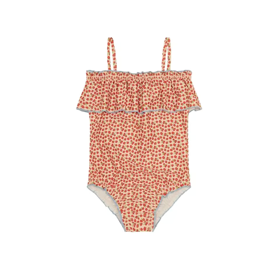 Maillot de Bain Fille 1 Pièce – Bretelles avec Volant