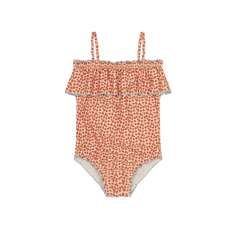 Maillot de Bain Fille 1 Pièce – Bretelles avec Volant