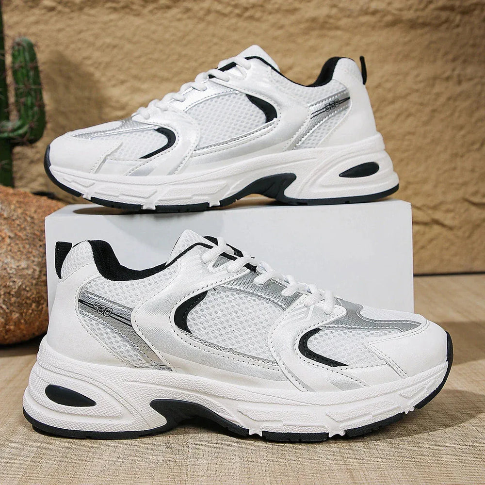 Chaussure Sportive Unisexe Confortable et Pratique avec Semelle Blanche Élevée Antidérapante