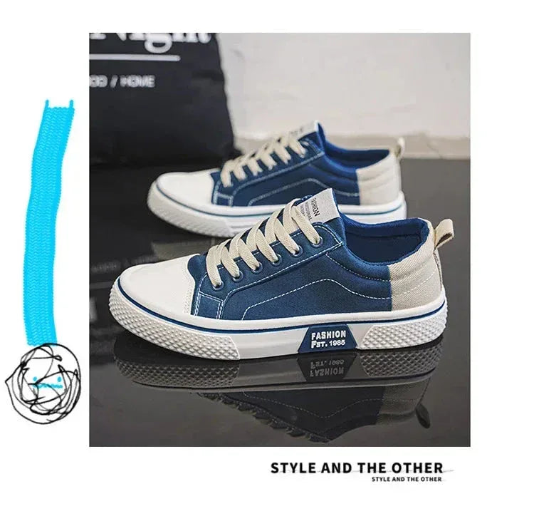Chaussures Homme en Toile – Sneakers Skateboard Extérieures, Baskets Antidérapantes et Respirantes, Idéales pour la Marche et les Activités Casual - Justyol