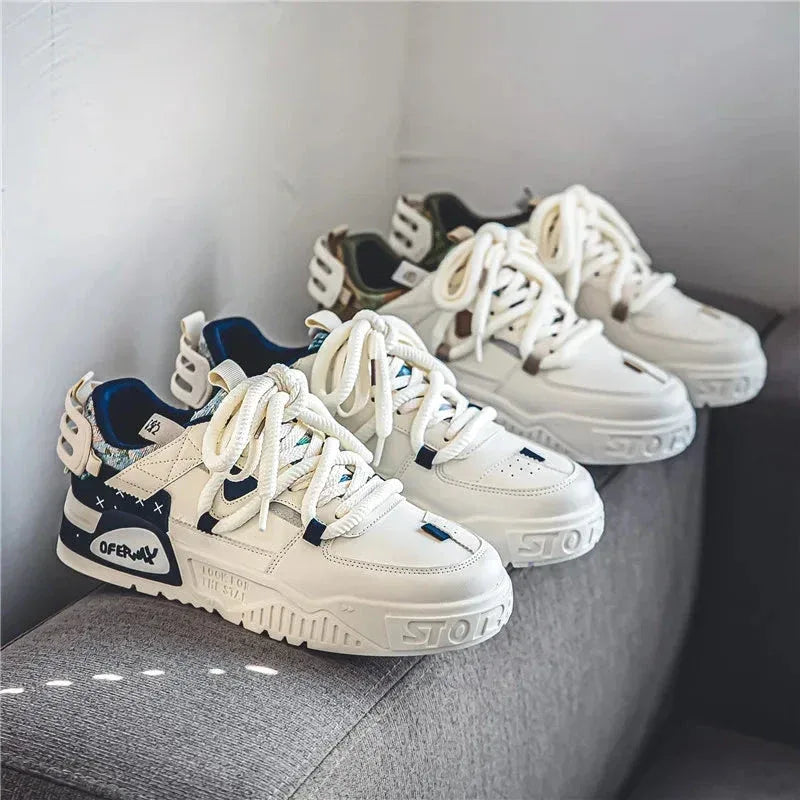 Chaussure Homme Casual avec Lacets et Semelle Élevée – Design Moderne et Confortable