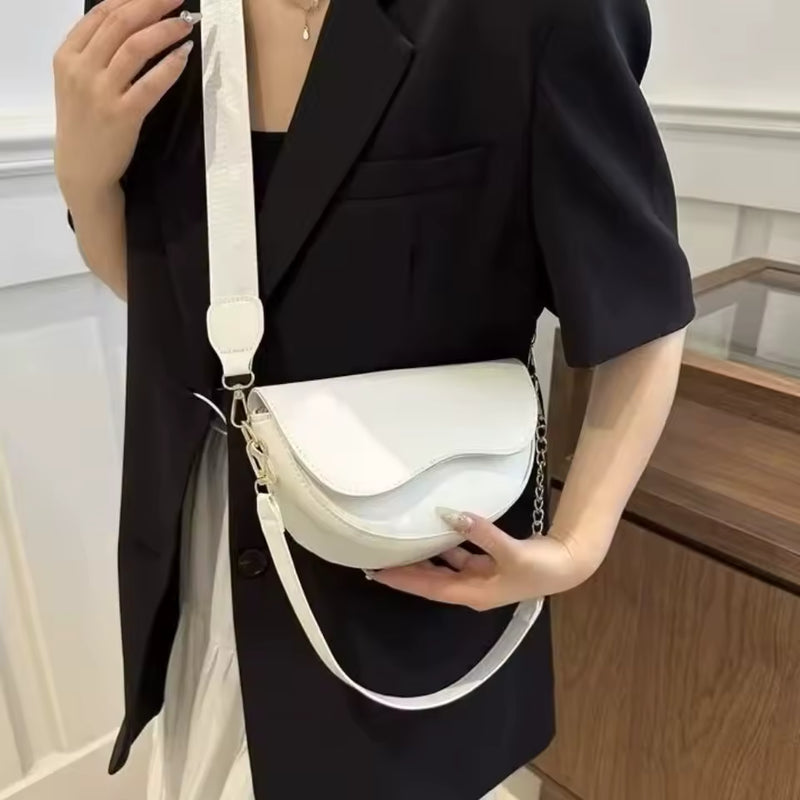 Sac à Main Femme Petit Sac Armpit en Cuir PU – Sac Bandoulière Chaîne Tendance pour l'Été