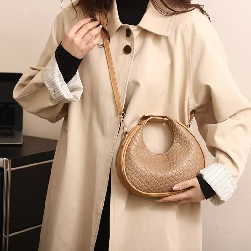 Sac à Main Femme – Sac à Bandoulière PU Cuir à Motif Lattice, Sac Small Crossbody Élégant et Tendance