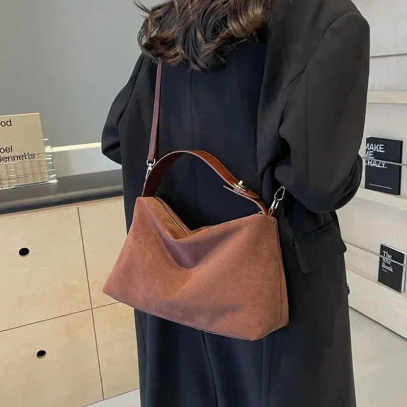 Sac à Main Femme Grande Capacité Rétro – Sac Bandoulière et Tote 2025, Sac à Épaule Texturé Mat et Élégant