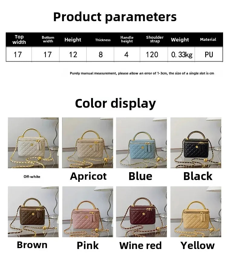 Sac à Main Femme Rétro – Sac Seau Petit Carré avec Chaîne, Design Plaid Diamant Inspiré de Chanel, Sac Crossbody Polyvalent - Justyol