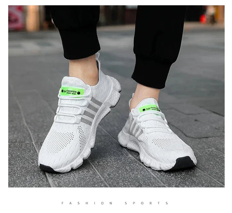 Chaussure Homme Sportive avec Semelle Blanche Élevée – Légère et Confortable pour l'Usage Quotidien - Justyol