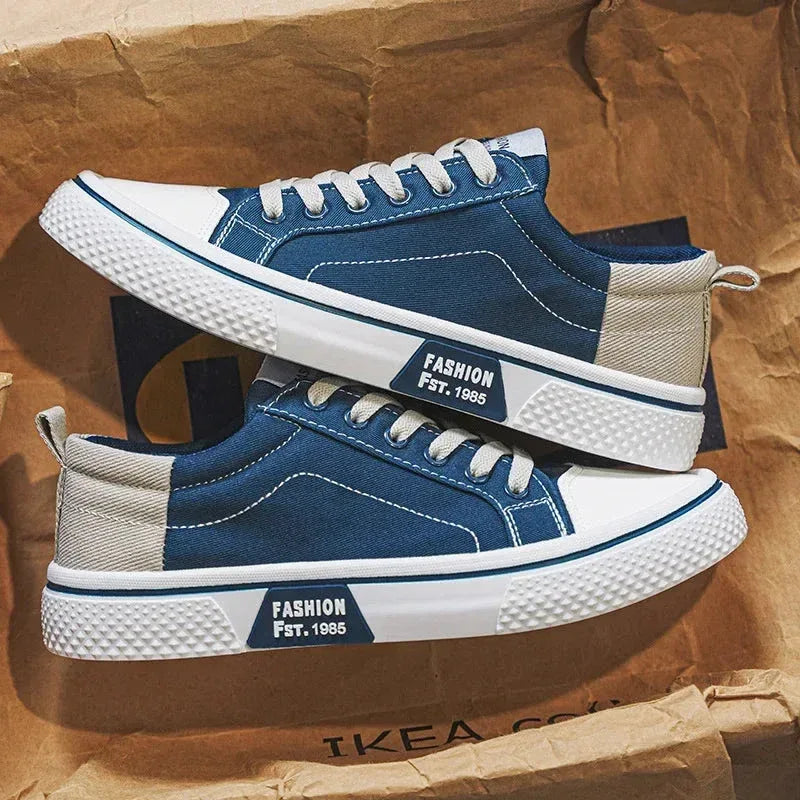 Chaussures Homme en Toile – Sneakers Skateboard Extérieures, Baskets Antidérapantes et Respirantes, Idéales pour la Marche et les Activités Casual - Justyol