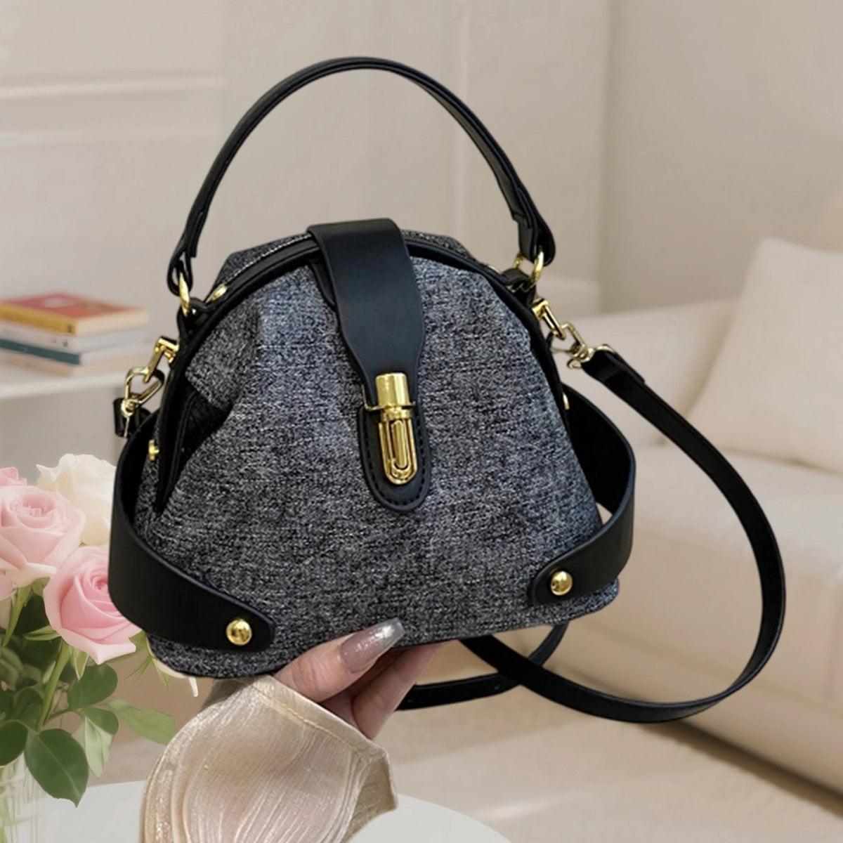 Sac à main femme PU couleurs contrastées
