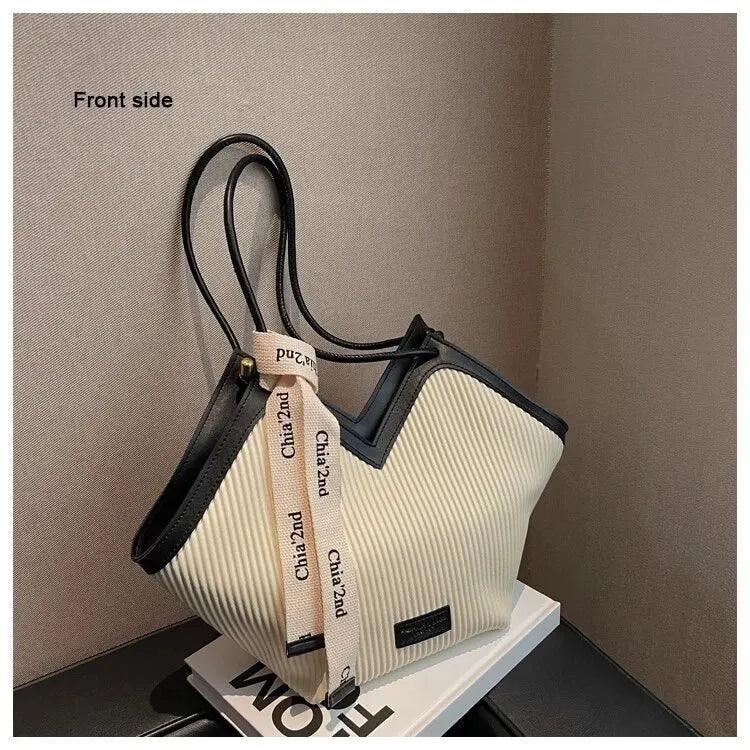 Sac à Main Femme Style Coréen – Sac Tote Casual en Canvas, Sac Bandoulière Commuter et Sac Élégant - Justyol