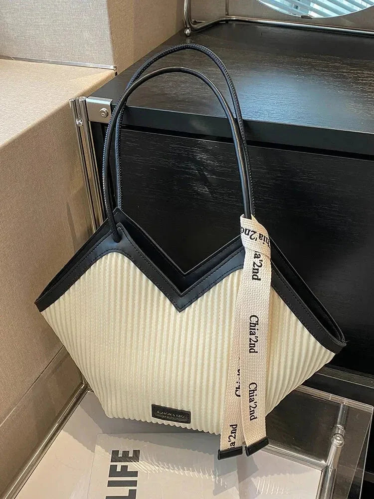 Sac à Main Femme Style Coréen – Sac Tote Casual en Canvas, Sac Bandoulière Commuter et Sac Élégant - Justyol