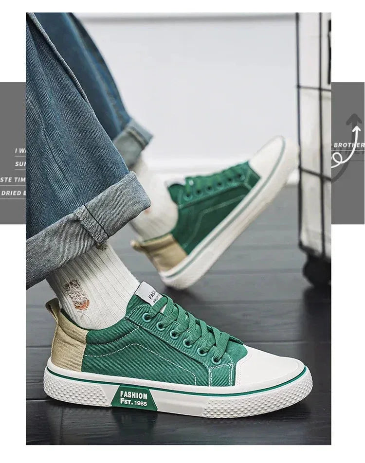 Chaussures Homme en Toile – Sneakers Skateboard Extérieures, Baskets Antidérapantes et Respirantes, Idéales pour la Marche et les Activités Casual - Justyol