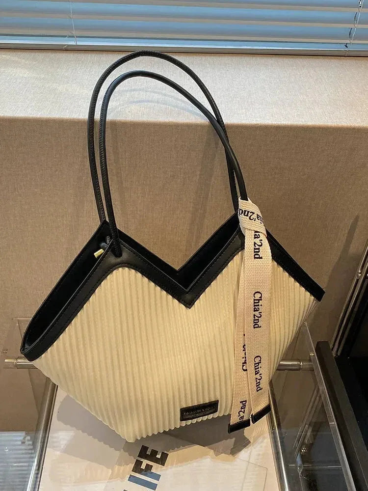 Sac à Main Femme Style Coréen – Sac Tote Casual en Canvas, Sac Bandoulière Commuter et Sac Élégant - Justyol