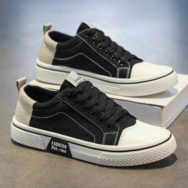 Chaussures Homme en Toile – Sneakers Skateboard Extérieures, Baskets Antidérapantes et Respirantes, Idéales pour la Marche et les Activités Casual - Justyol