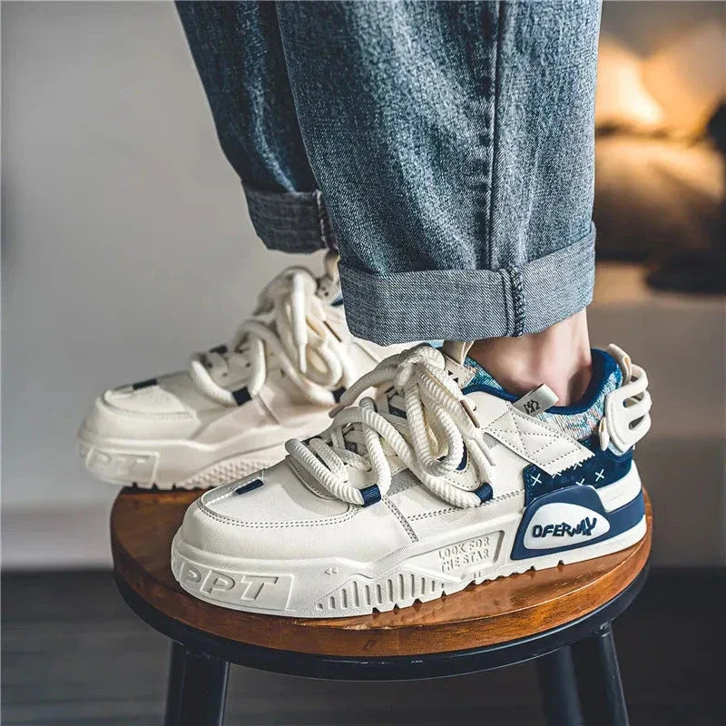 Chaussure Homme Casual avec Lacets et Semelle Élevée – Design Moderne et Confortable