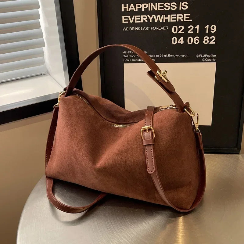 Sac à Main Femme Grande Capacité Rétro – Sac Bandoulière et Tote 2025, Sac à Épaule Texturé Mat et Élégant