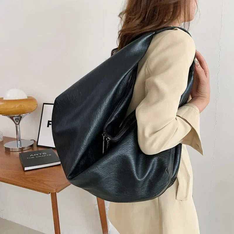 Sac à Main Femme Grand Modèle Hobo – Sac Bandoulière en Cuir Souple