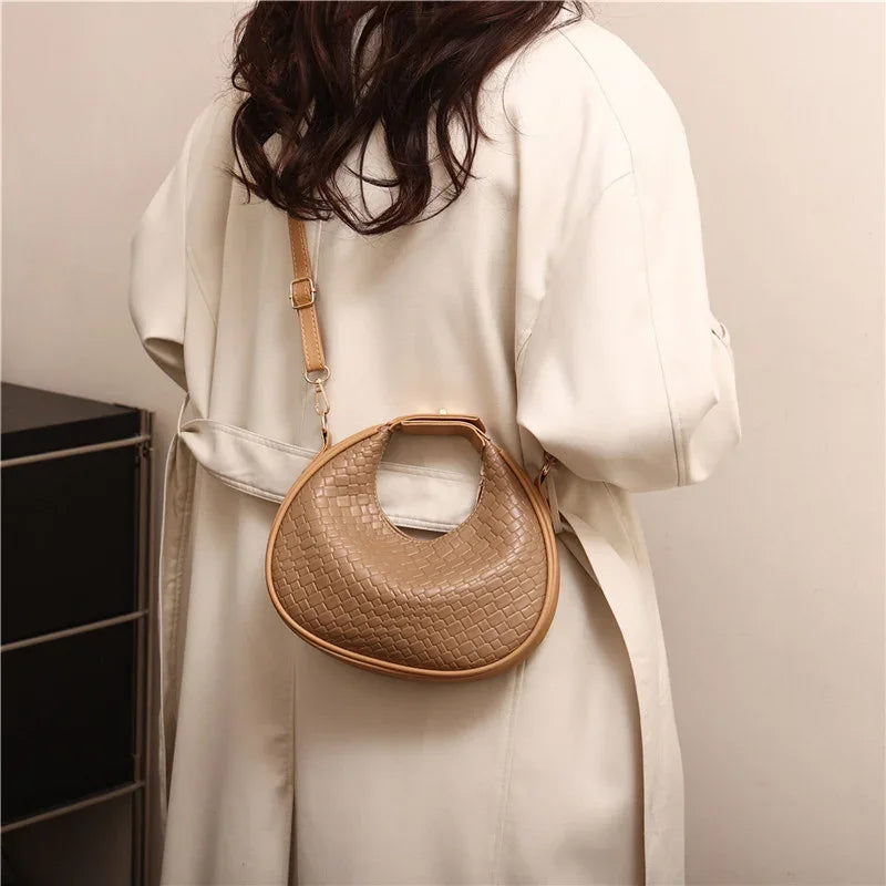 Sac à Main Femme – Sac à Bandoulière PU Cuir à Motif Lattice, Sac Small Crossbody Élégant et Tendance