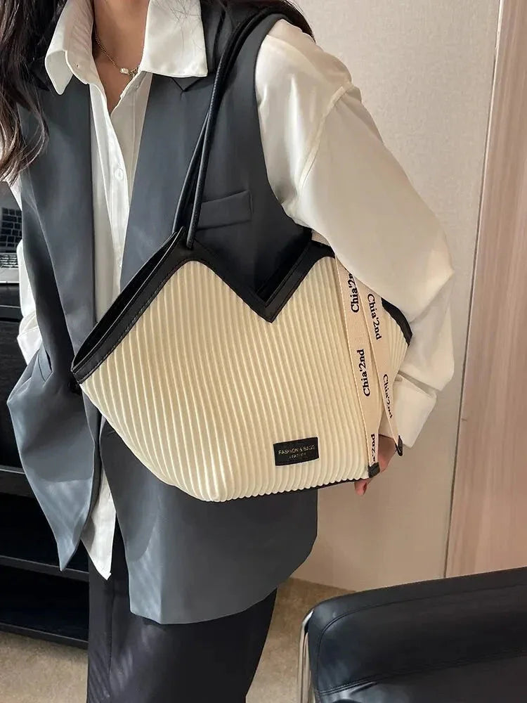 Sac à Main Femme Style Coréen – Sac Tote Casual en Canvas, Sac Bandoulière Commuter et Sac Élégant - Justyol