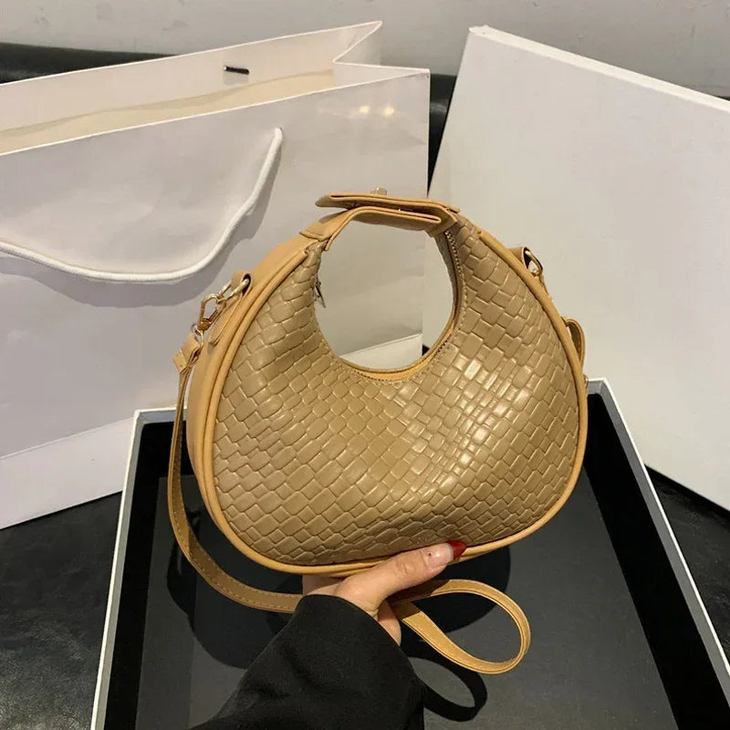Sac à Main Femme – Sac à Bandoulière PU Cuir à Motif Lattice, Sac Small Crossbody Élégant et Tendance