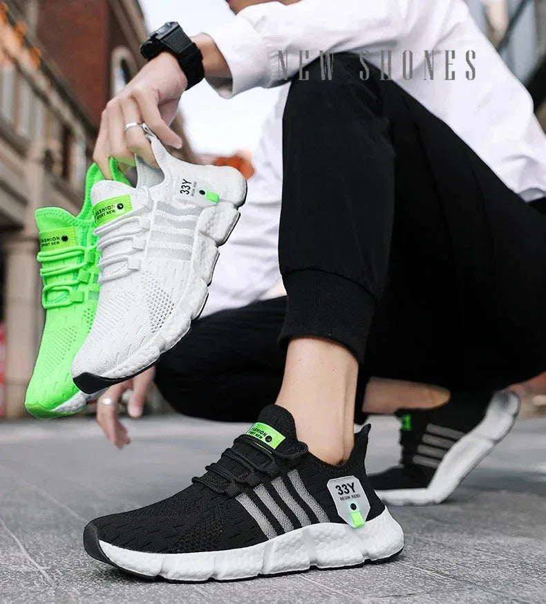 Chaussure Homme Sportive avec Semelle Blanche Élevée – Légère et Confortable pour l'Usage Quotidien - Justyol