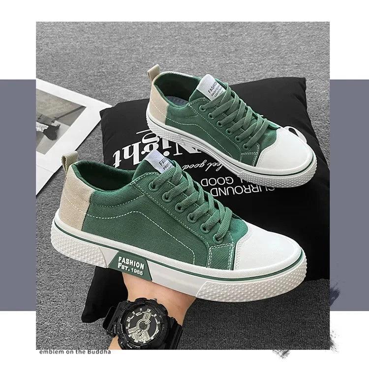 Chaussures Homme en Toile – Sneakers Skateboard Extérieures, Baskets Antidérapantes et Respirantes, Idéales pour la Marche et les Activités Casual - Justyol