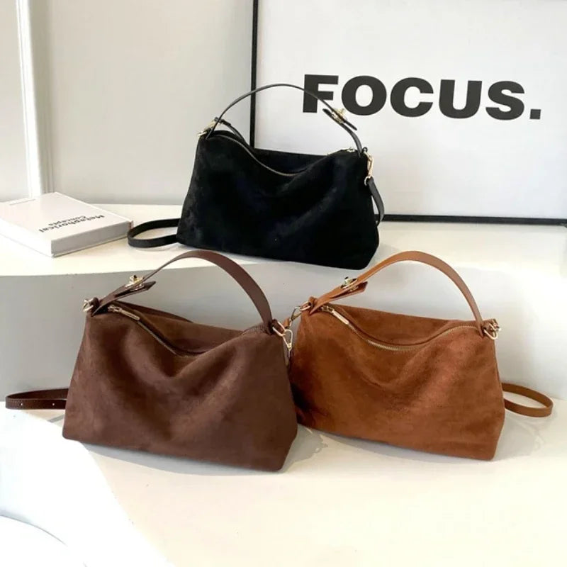 Sac à Main Femme Grande Capacité Rétro – Sac Bandoulière et Tote 2025, Sac à Épaule Texturé Mat et Élégant