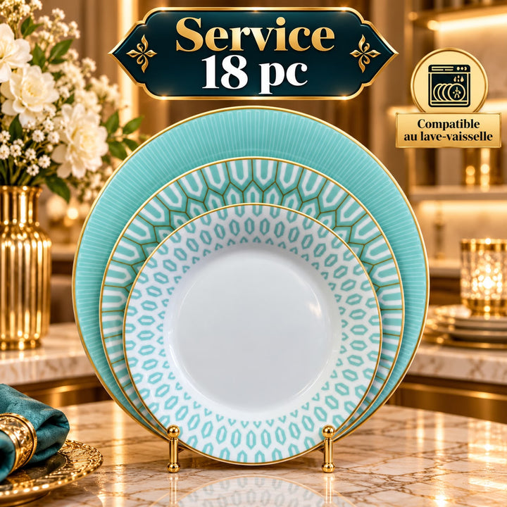 SERVICE 18PC BLEU CIEL VM33