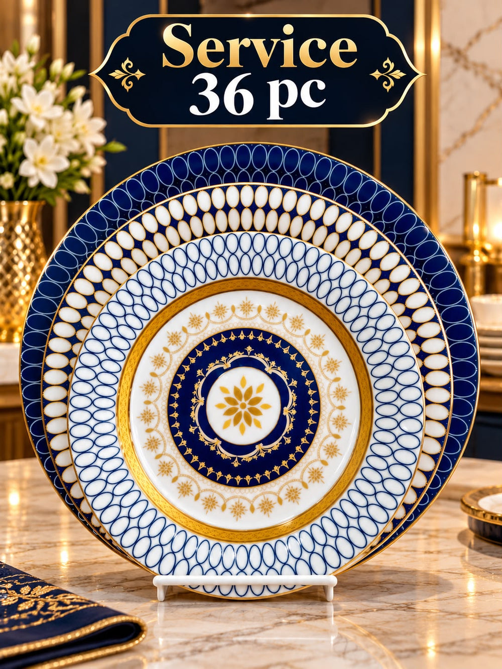 SERVICE 36PC BLEU DORE VM20