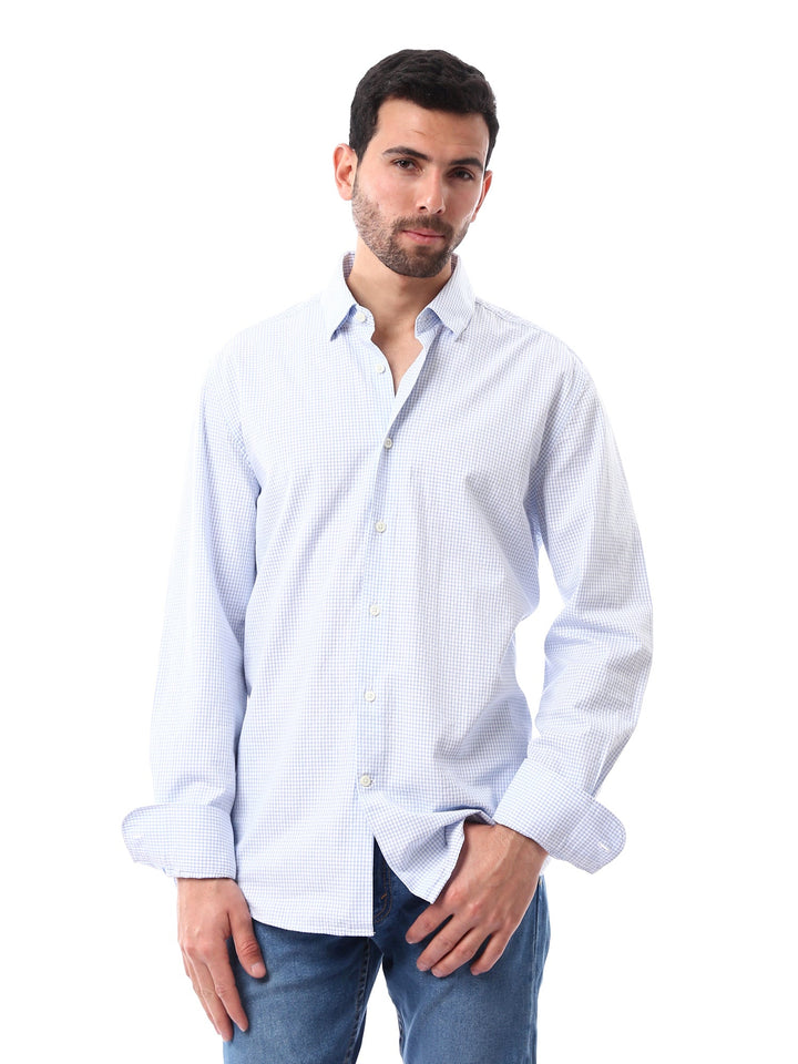 Polo homme à manches longues – coloris rose clair avec design en maille – SHI24SCCR17413TM1