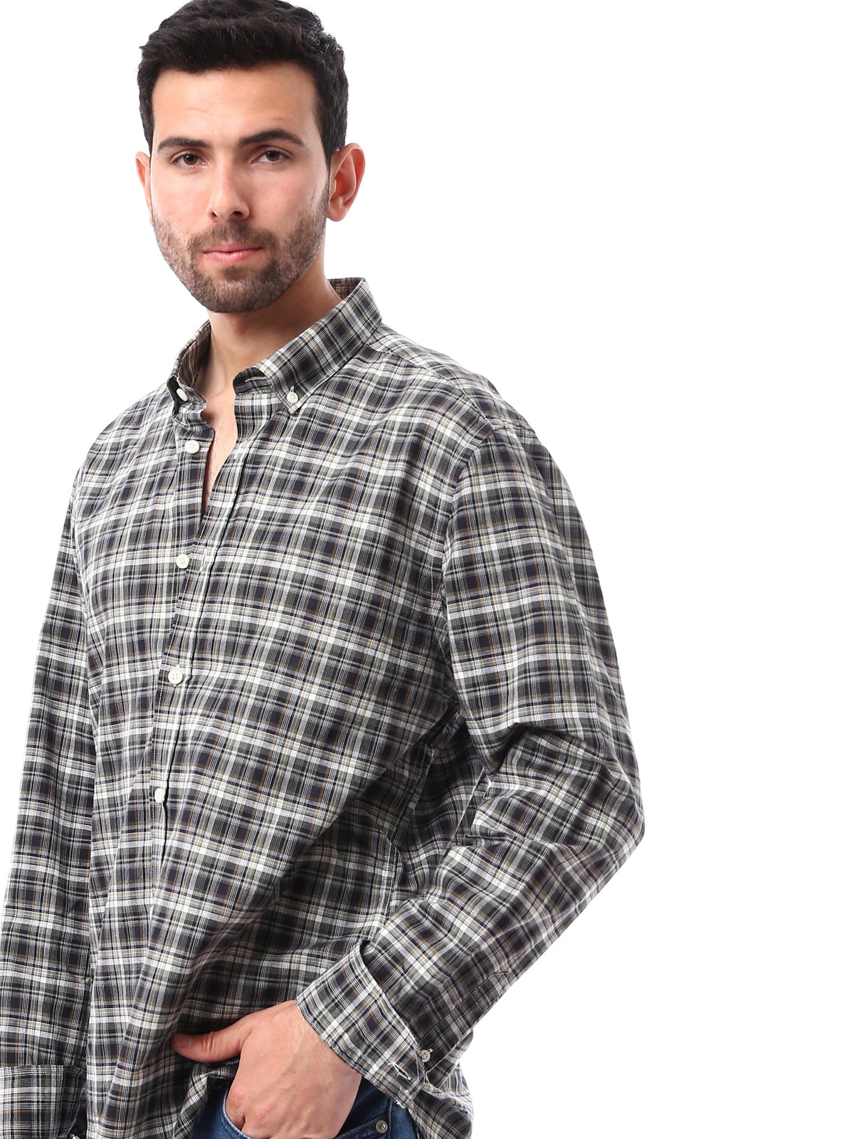 Chemise homme à carreaux à manches longues – design moderne et confortable – SHI24SCIR17404TM1