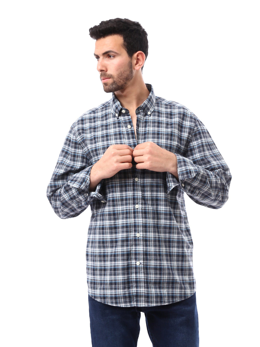 Chemise homme à carreaux à manches longues – design moderne et confortable – SHI24SCIR17404TM1