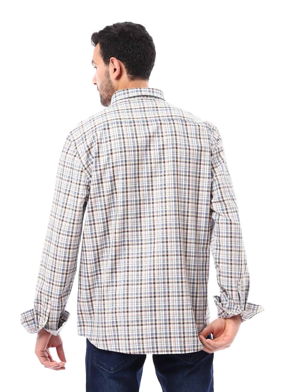 Chemise homme à manches longues à carreaux, classique et élégante – SHI24SCOR17408TM1