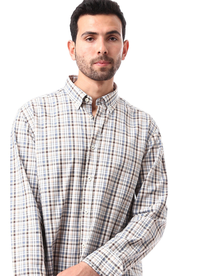 Chemise homme à manches longues à carreaux, classique et élégante – SHI24SCOR17408TM1