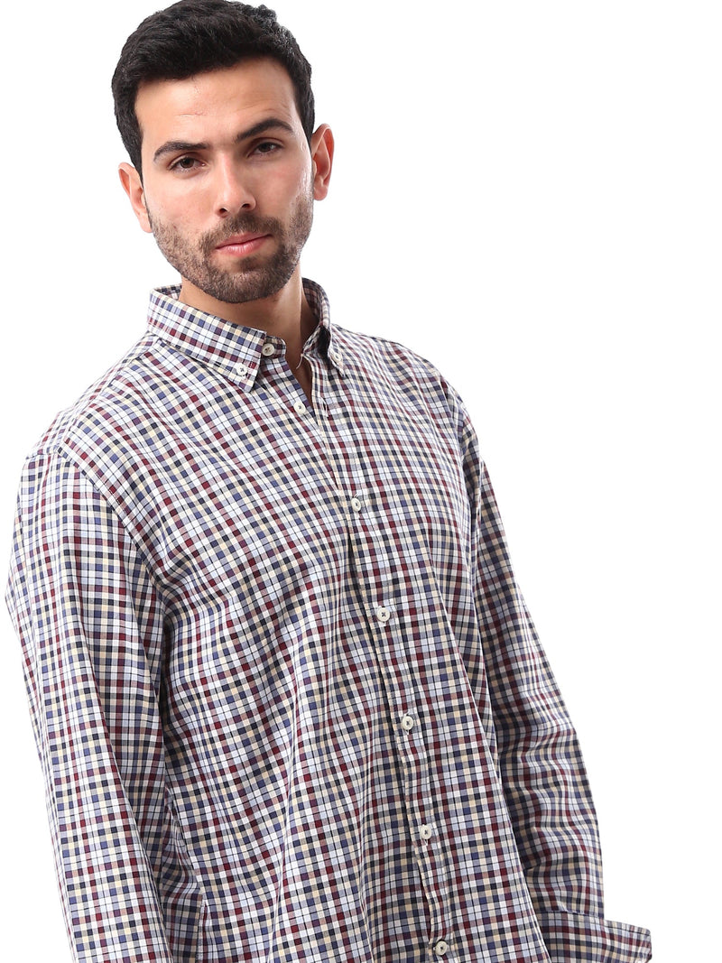 Chemise homme à manches longues à carreaux, classique et élégante – SHI24SCOR17408TM1